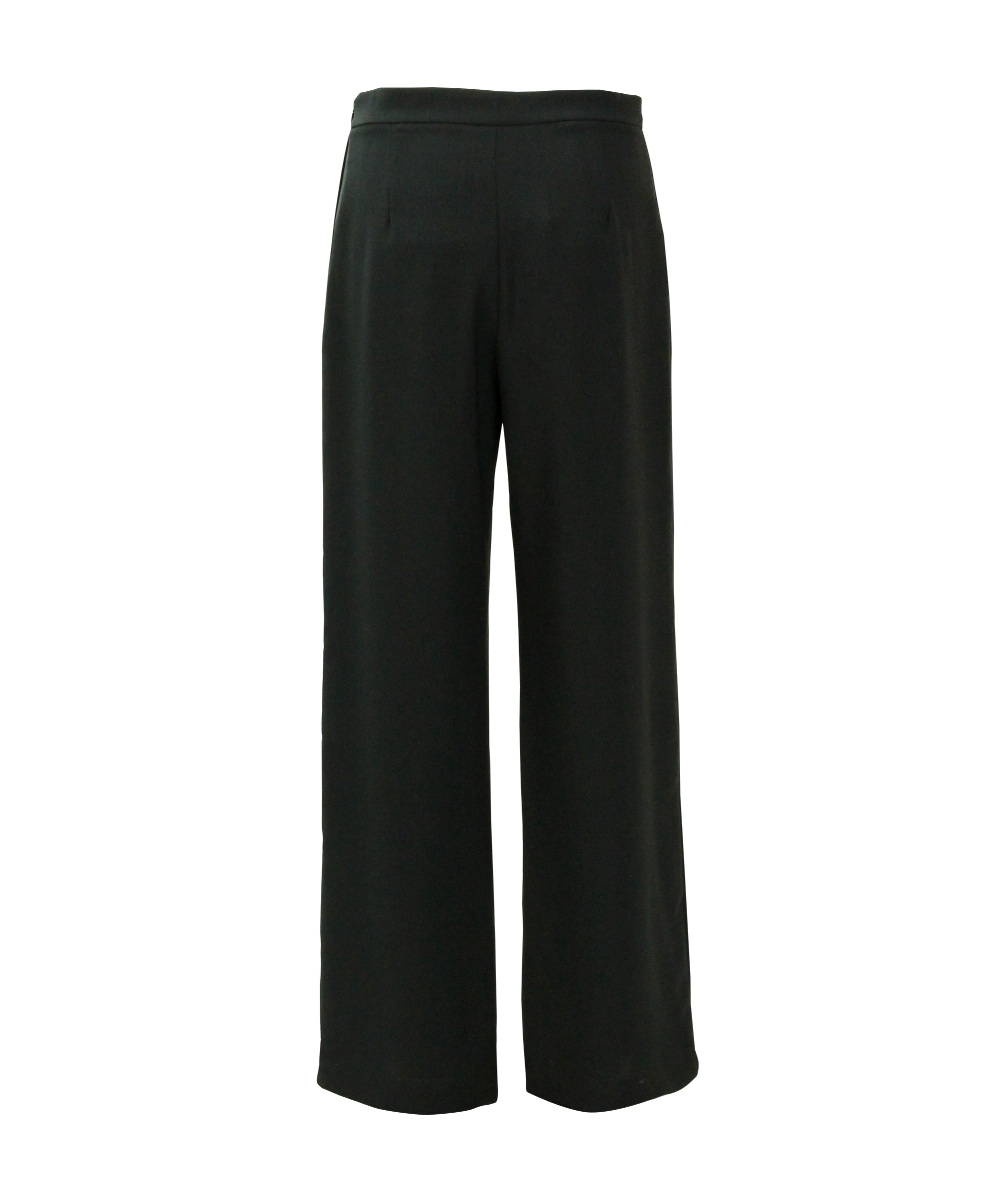 Black wide clearance leg crepe trousers