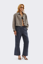 Grey Silk Crop Jacket