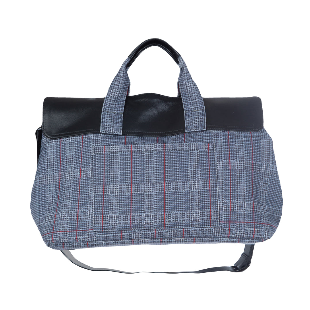 'CHECKED' LEATHER TOTE BAG