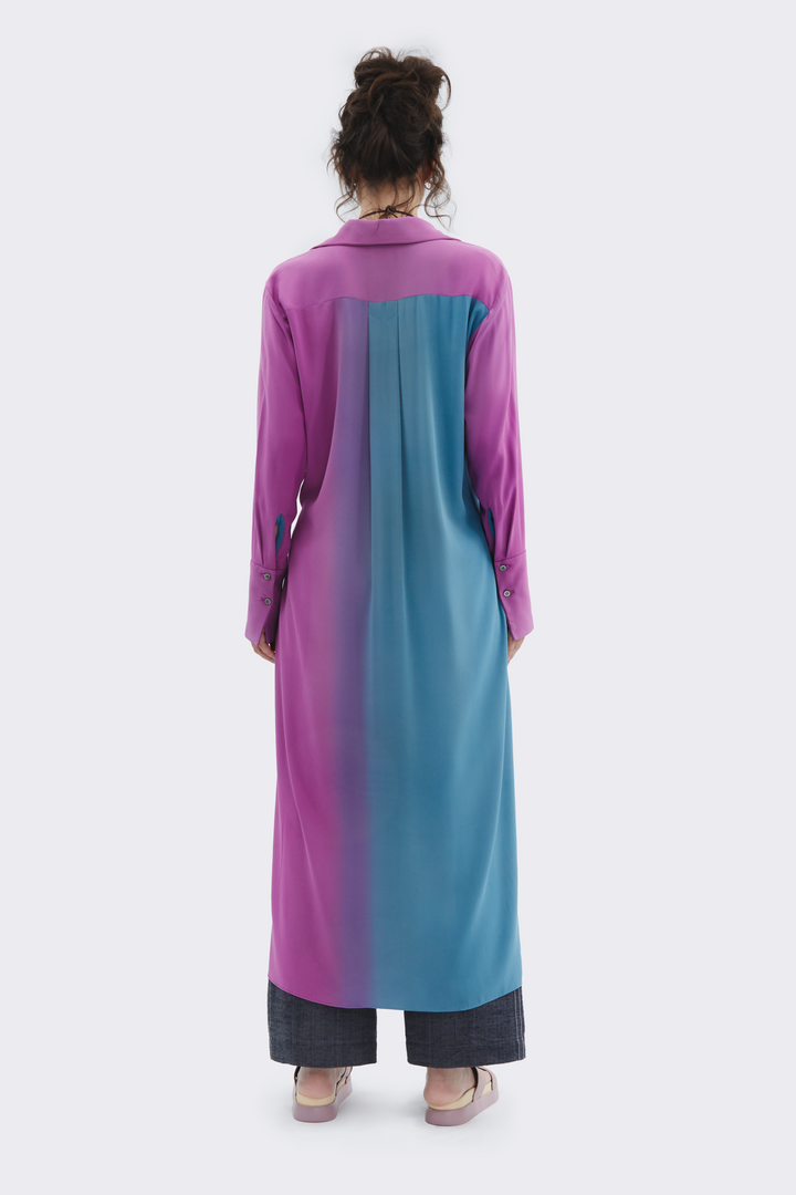 Gradient Flow Shirt Dress