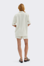 Cream Bloom Silk Shirt