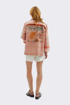 Orange Silk Plaid Jacket
