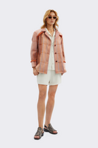 Orange Silk Plaid Jacket
