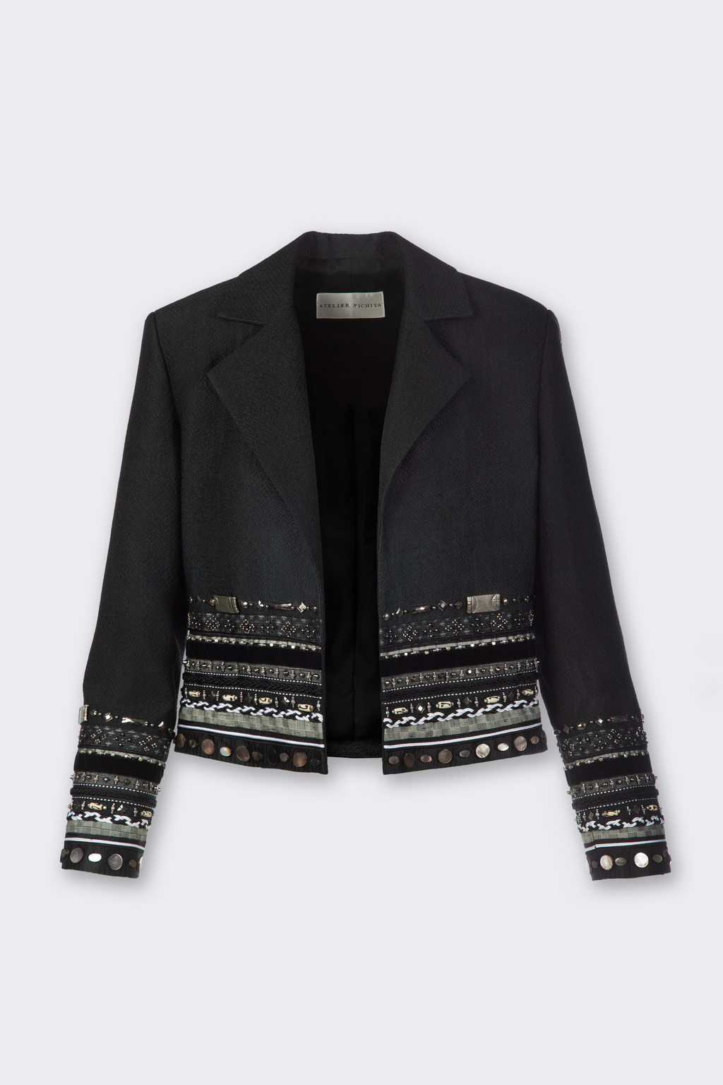 Silk Black Embroidered Jacket