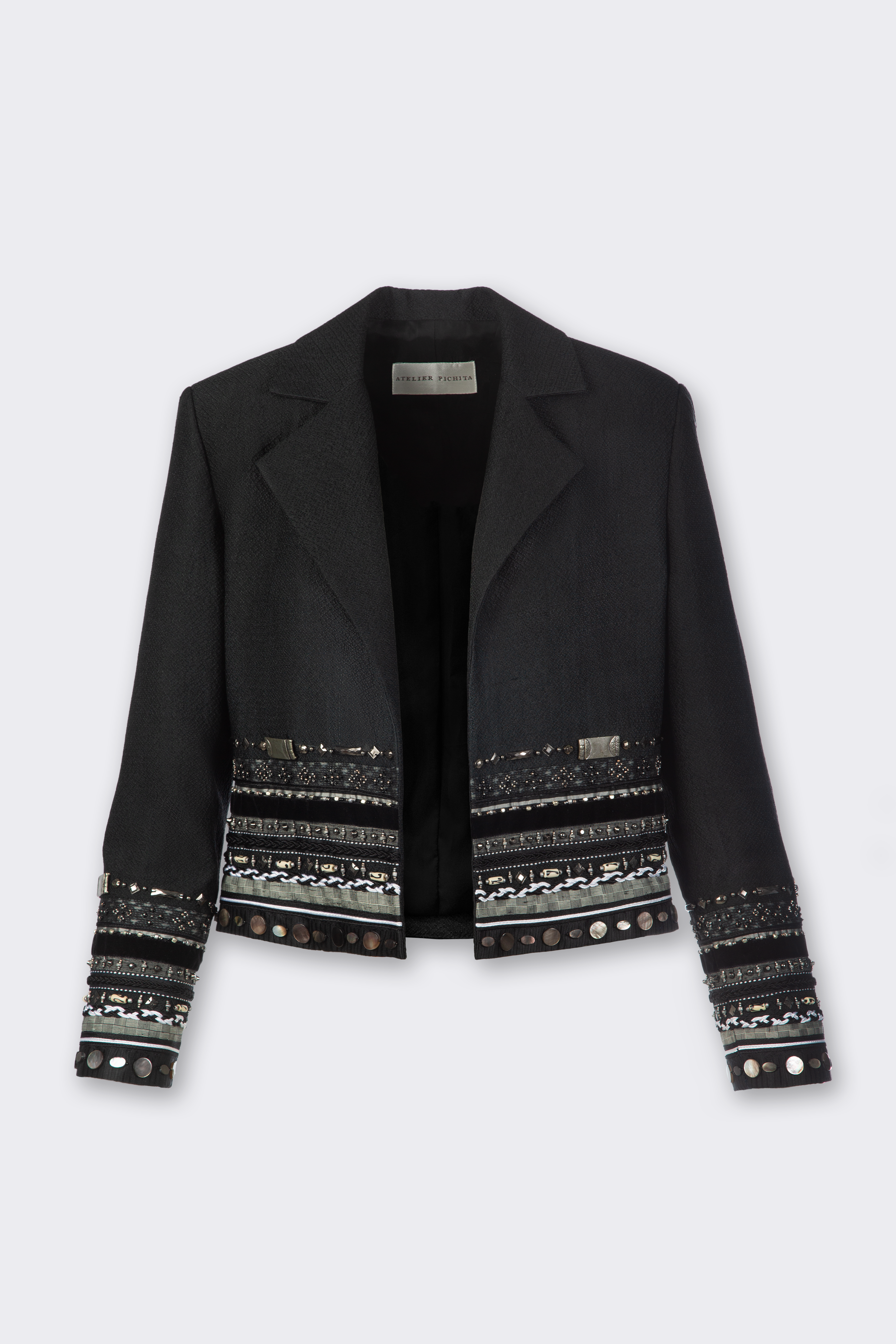 Silk Black Embroidered Jacket