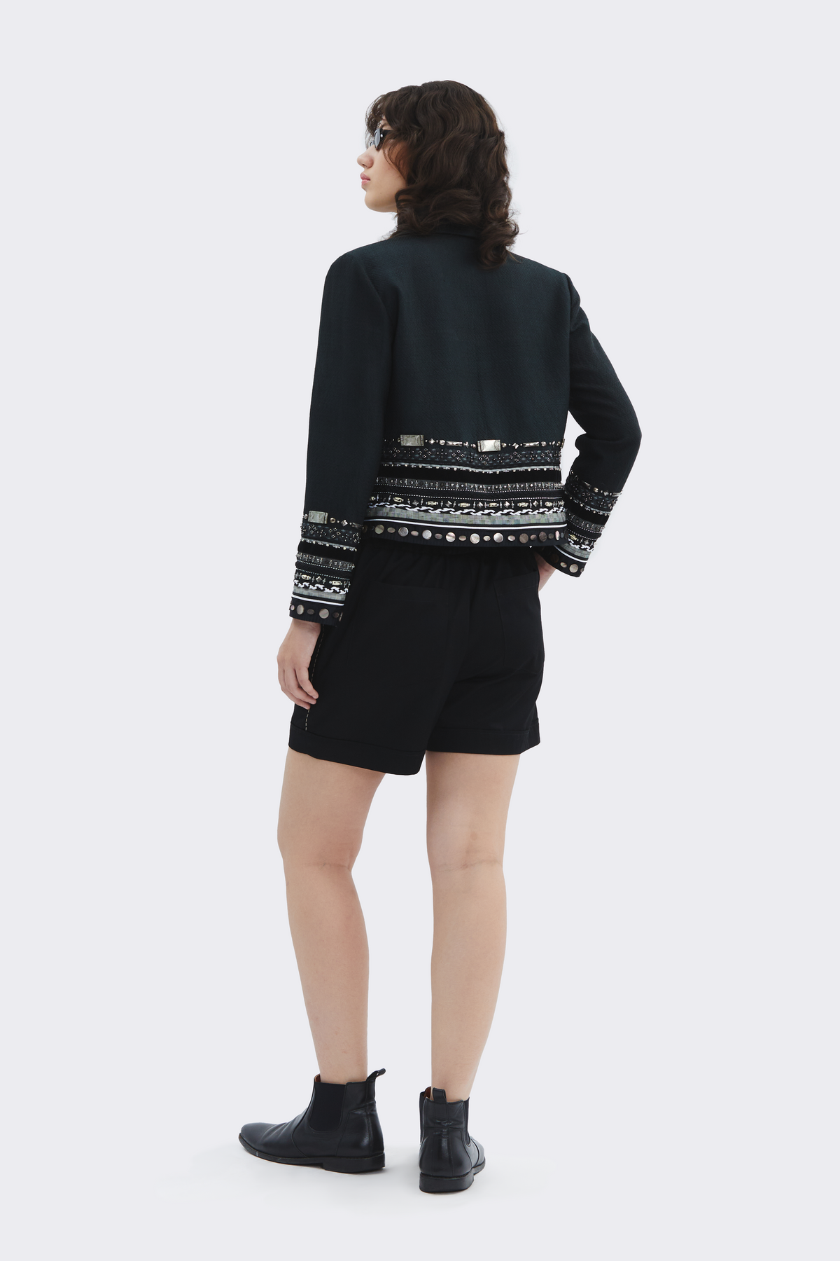 Silk Black Embroidered Jacket
