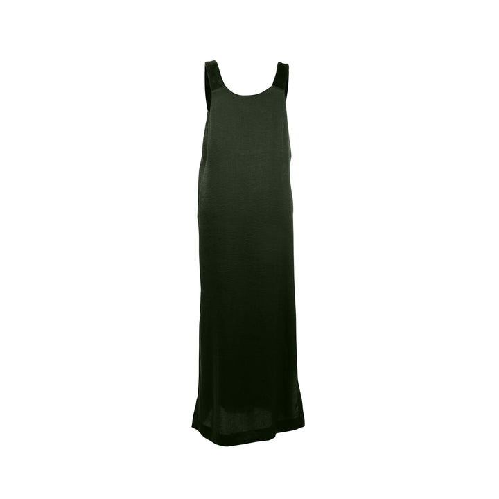 Army green maxi dress with velvet strap