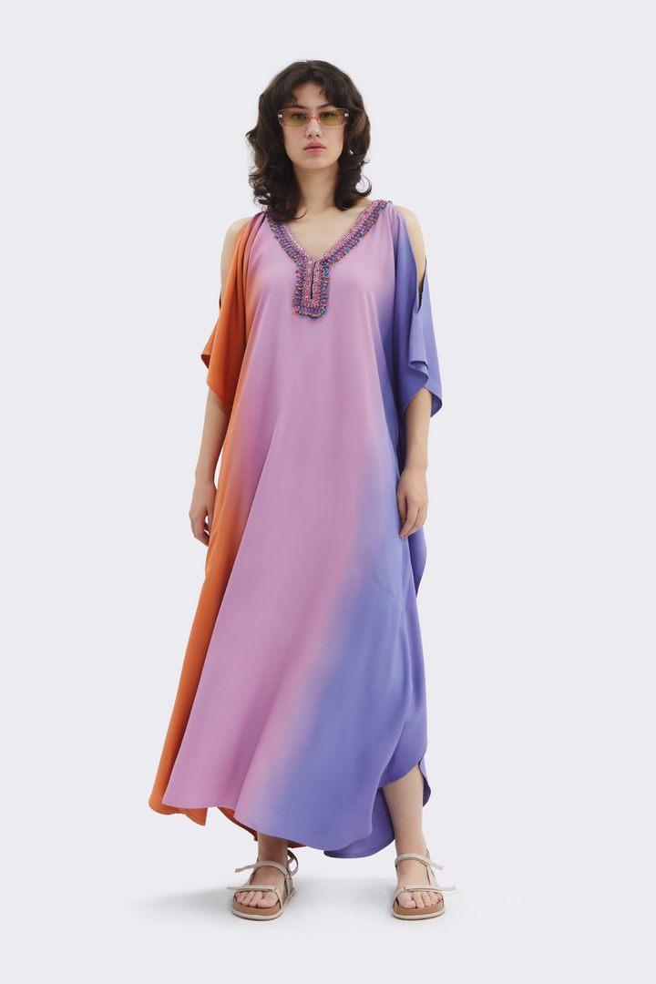 Ombre Purple Silk Muumuu Dress