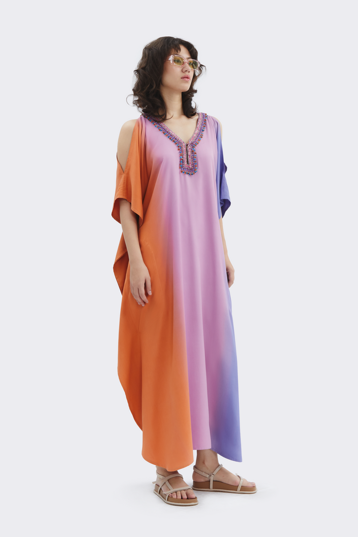 Ombre Purple Silk Muumuu Dress