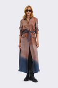 Rust Silk Shirt Dress
