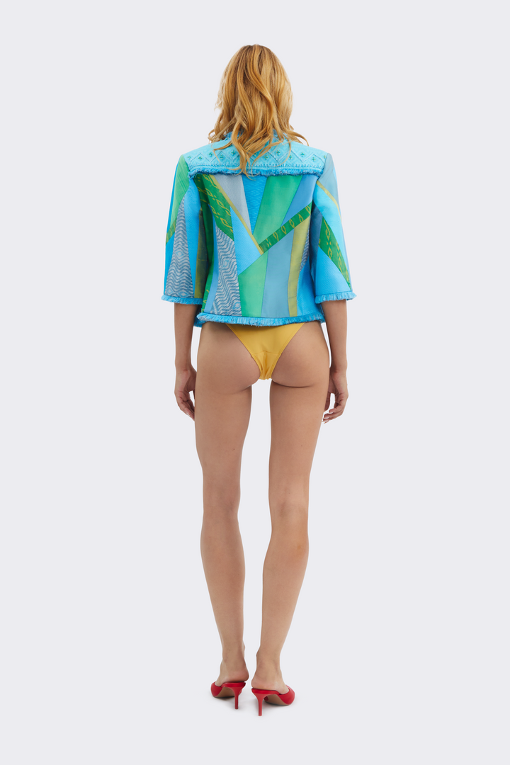 Blue-Green Silk  Jacket