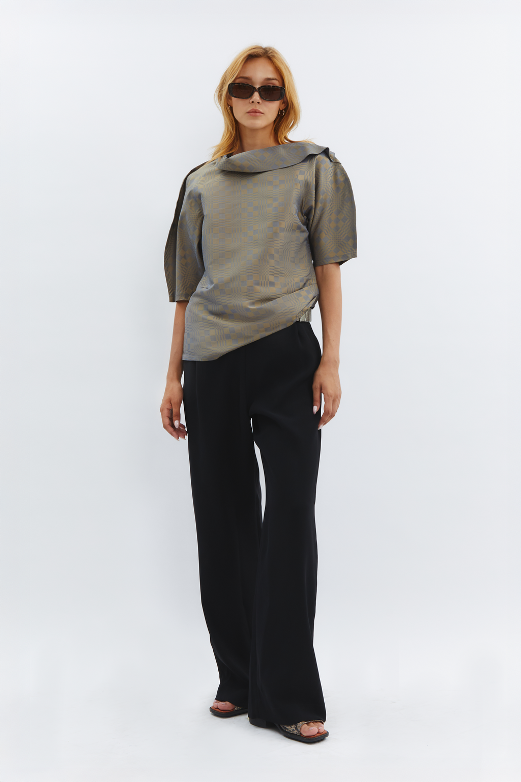 Chic Geometric Woven Top