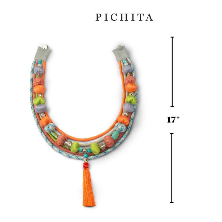 Boho-Chic Festival Textile Necklace.