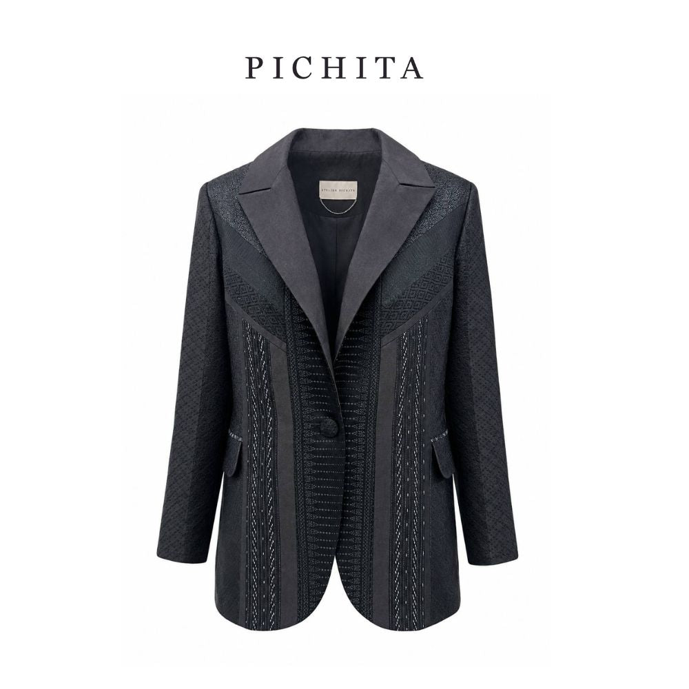 The Midnight Heritage Embroidered Blazer.