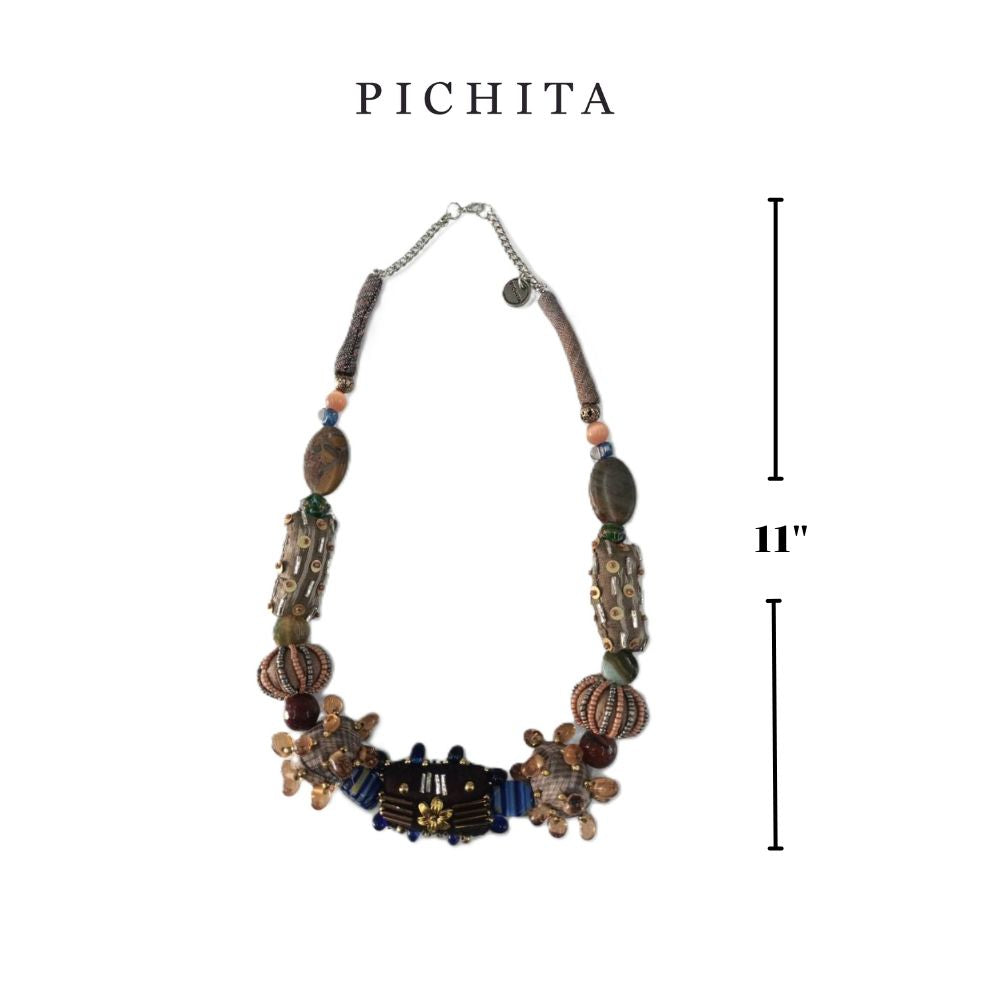 Boho-Chic Avant-Garde Fabric Necklace.