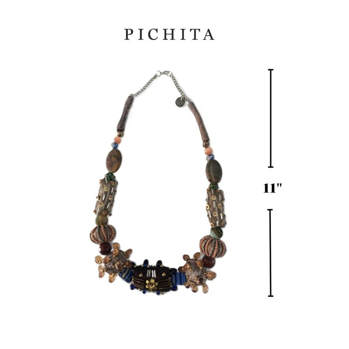 Boho-Chic Avant-Garde Fabric Necklace.