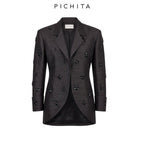 The Onyx Scarab Silk Blazer