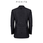 The Onyx Scarab Silk Blazer