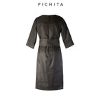 Elevate your wardrobe with this exquisite Midnight Velvet Botanical Maxi Dress.