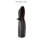 Elevate your wardrobe with this exquisite Midnight Velvet Botanical Maxi Dress.