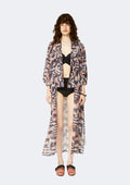 Printed Chiffon Long Kimono