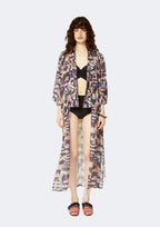 Printed Chiffon Long Kimono