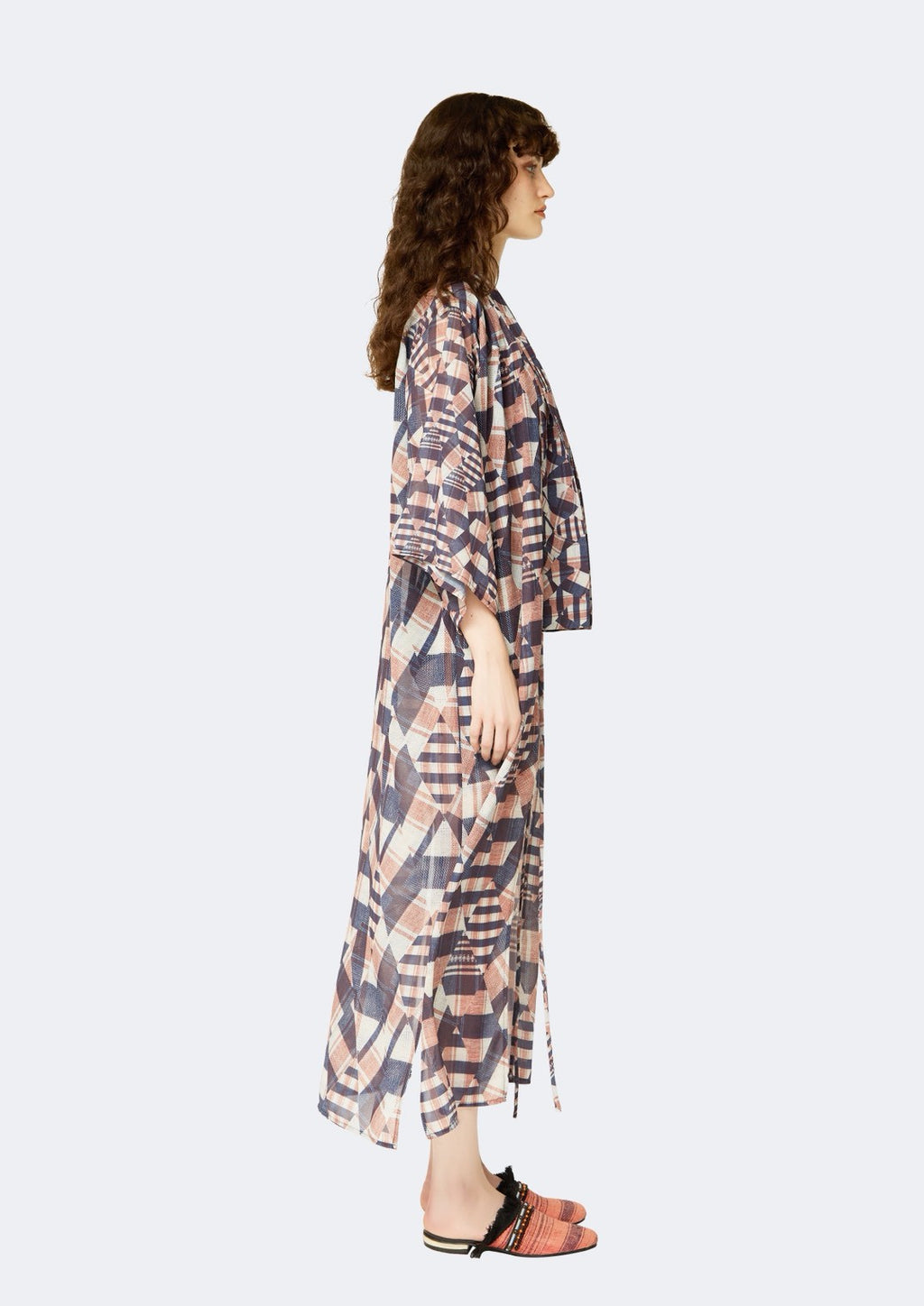 Printed Chiffon Long Kimono