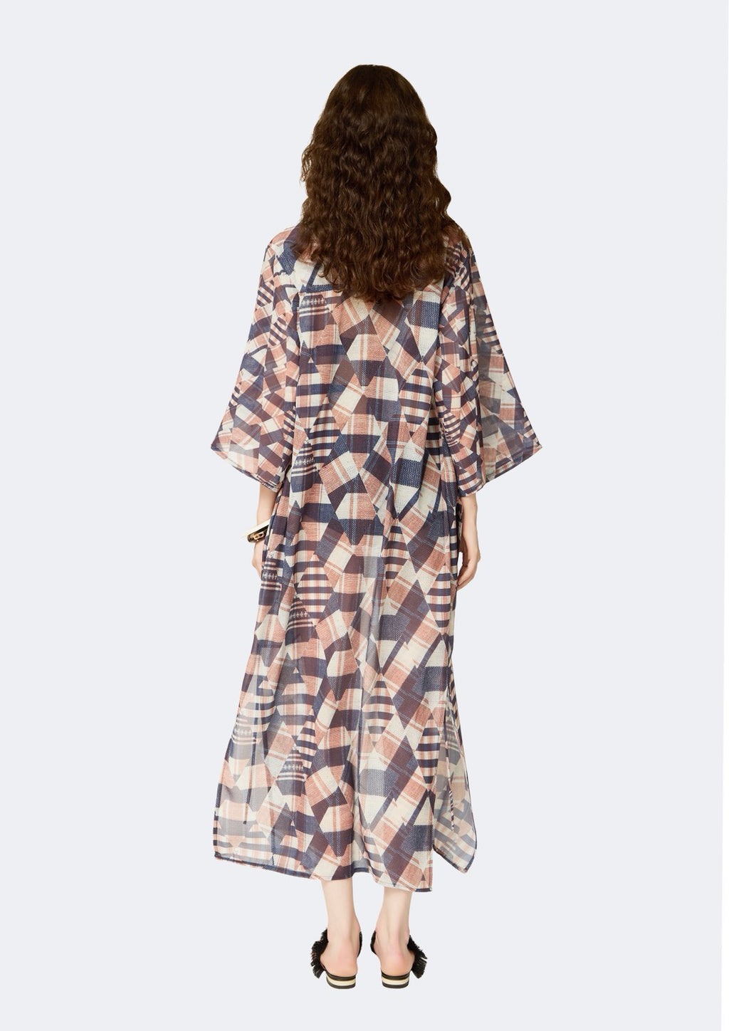 Printed Chiffon Long Kimono