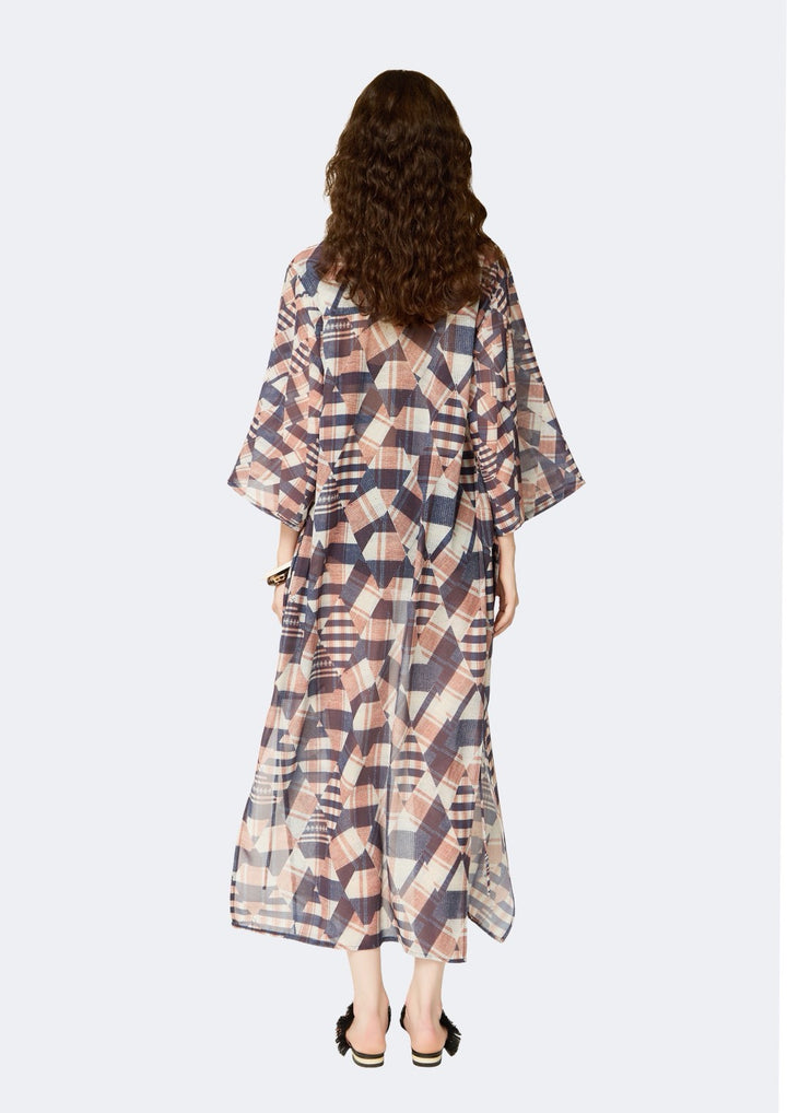 Printed Chiffon Long Kimono