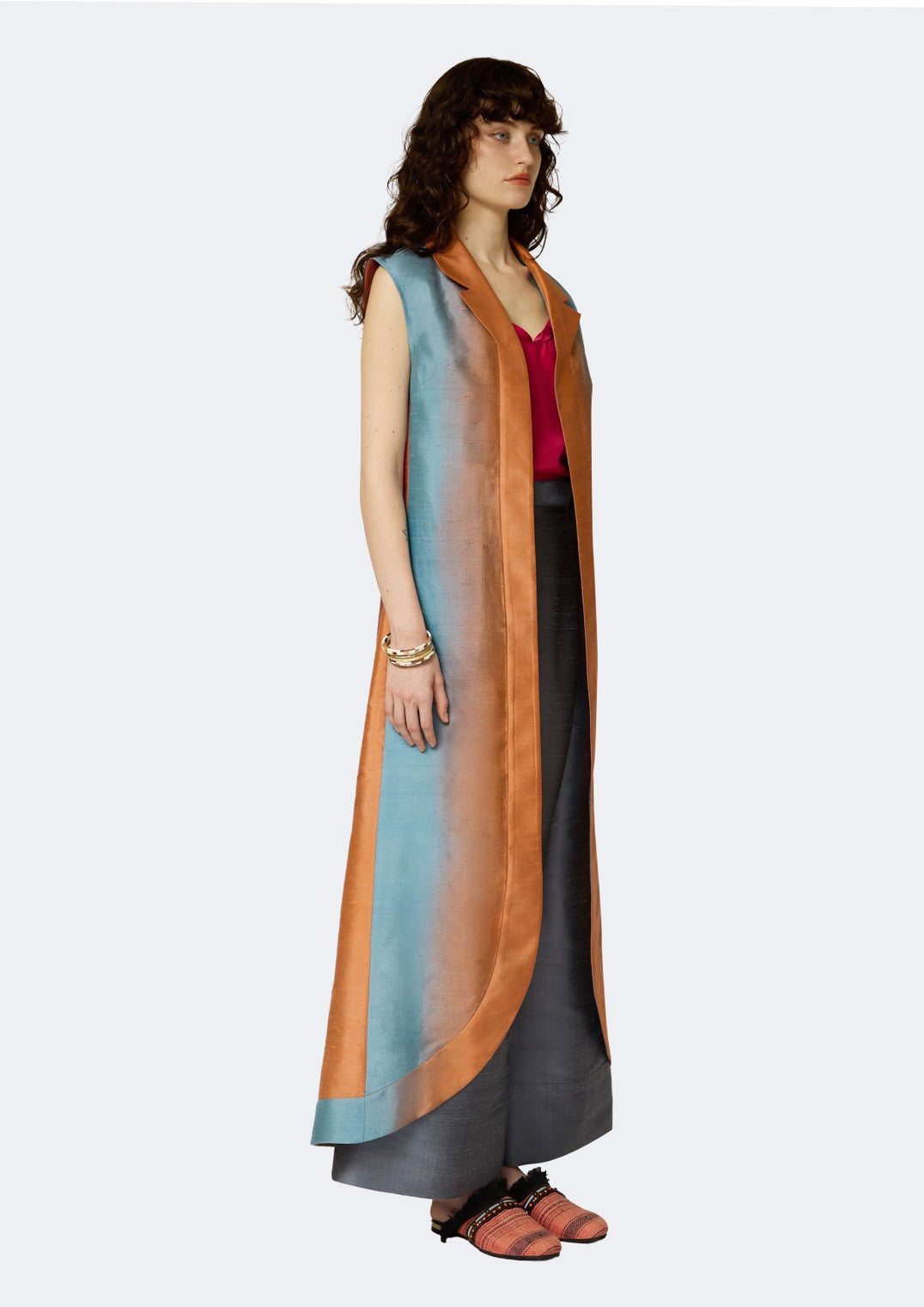 Terra Duster Ombre Sleeveless Thai Silk Coat