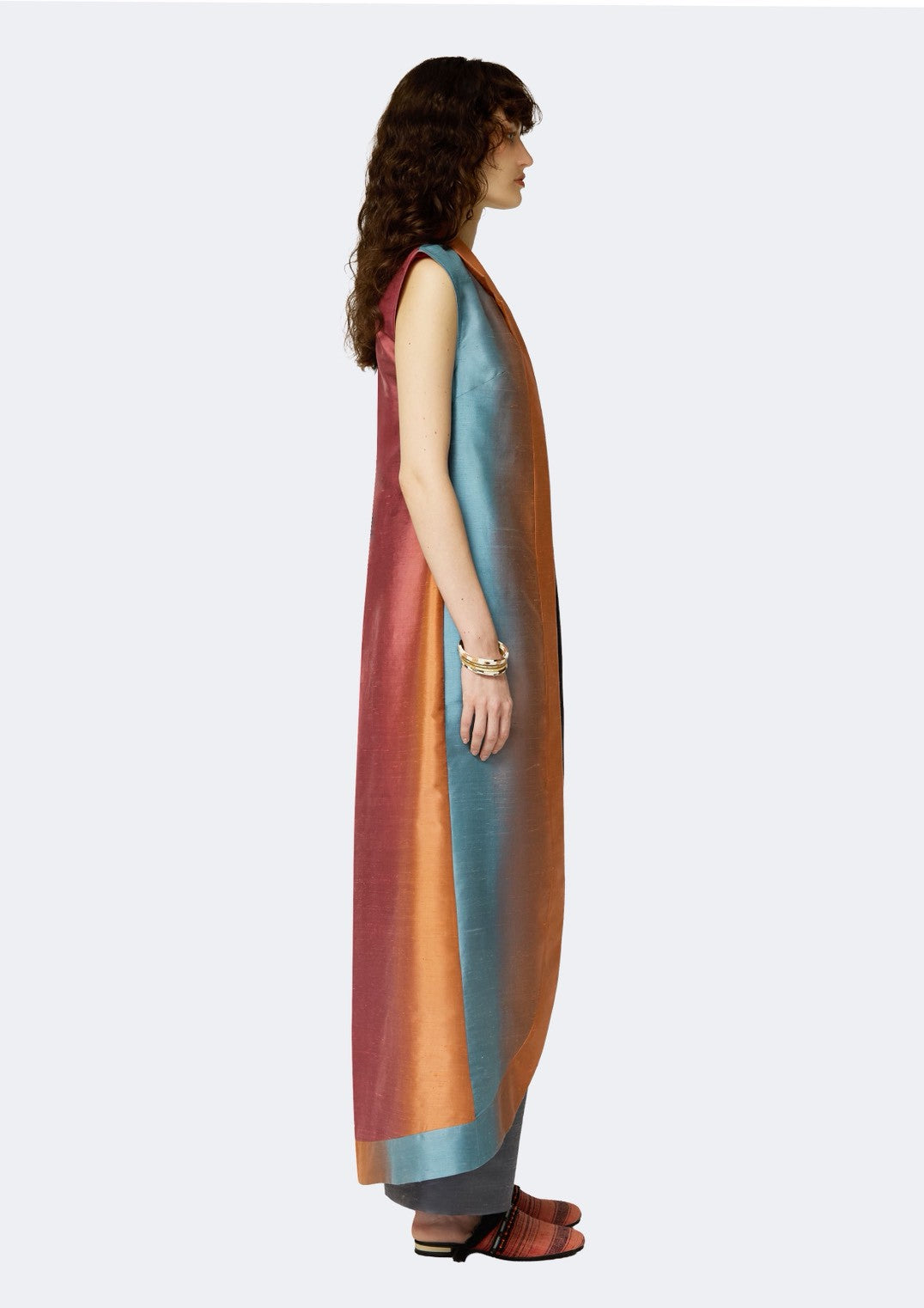 Terra Duster Ombre Sleeveless Thai Silk Coat