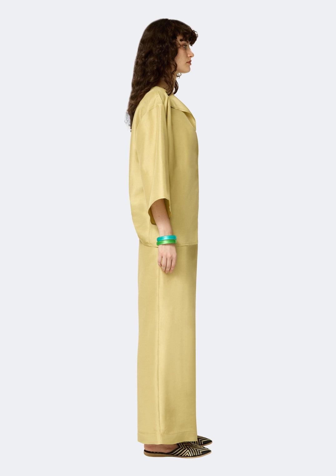 Lemon-Hued Thai Silk Blouse