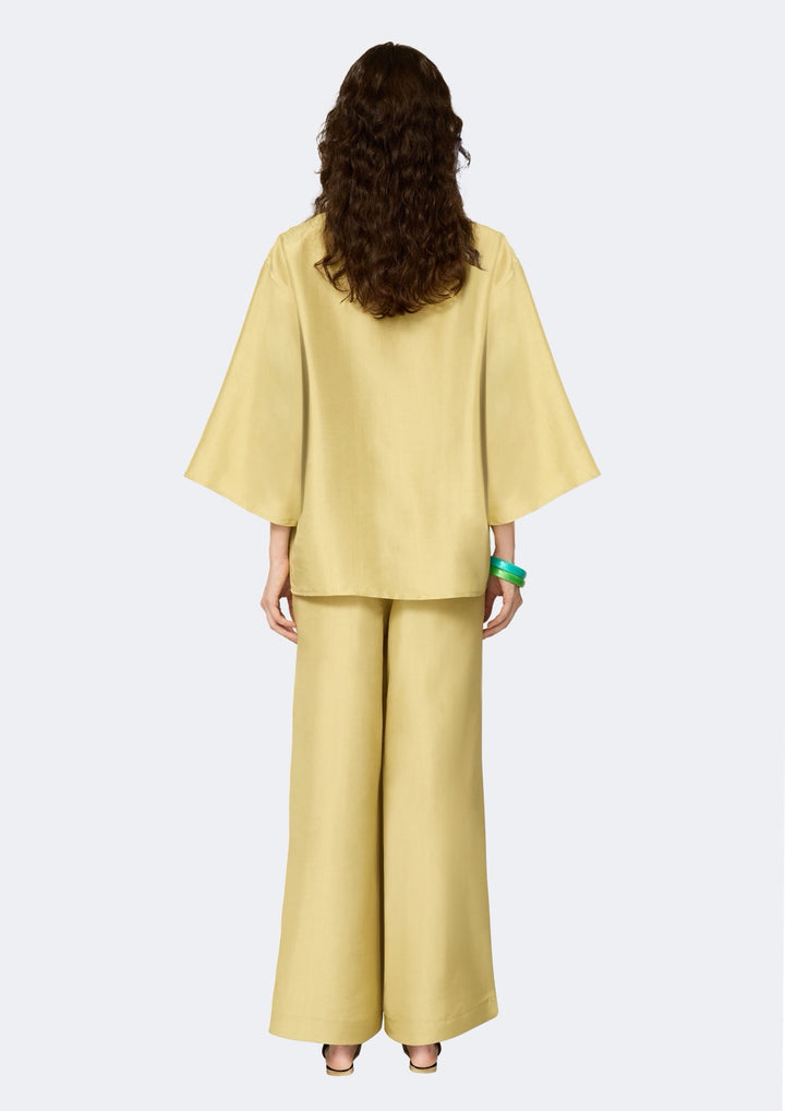 Lemon-Hued Thai Silk Blouse