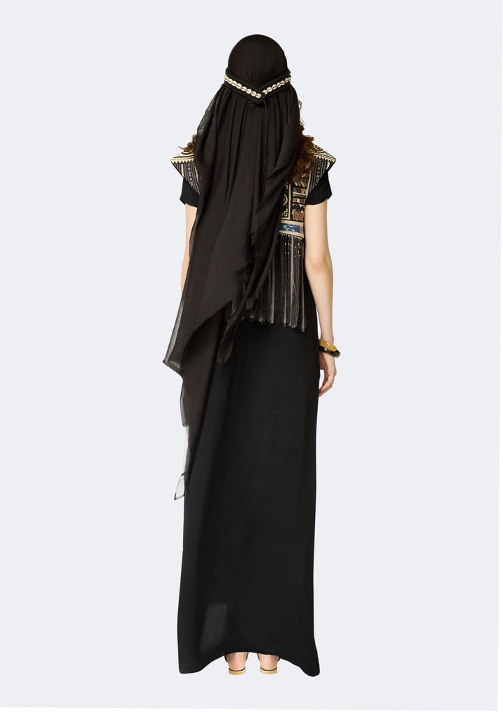 Hill Tribe Patchwork Beaded Vest with Tassel Accents