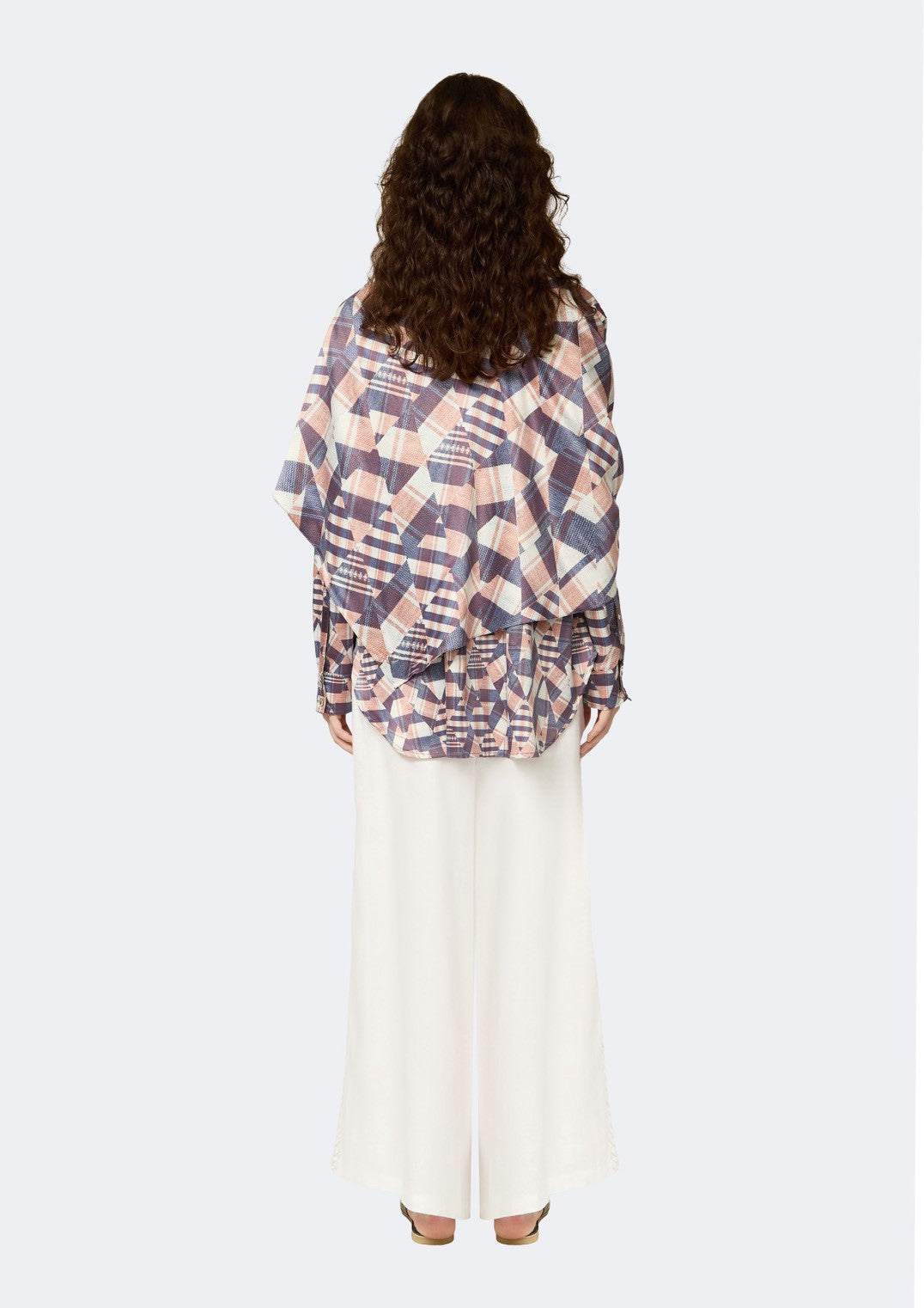 Asymmetric Draped Overlay Chiffon Shirt