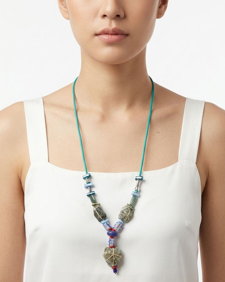 Boho Raw Stone Statement Necklace