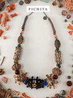 Boho-Chic Avant-Garde Fabric Necklace.