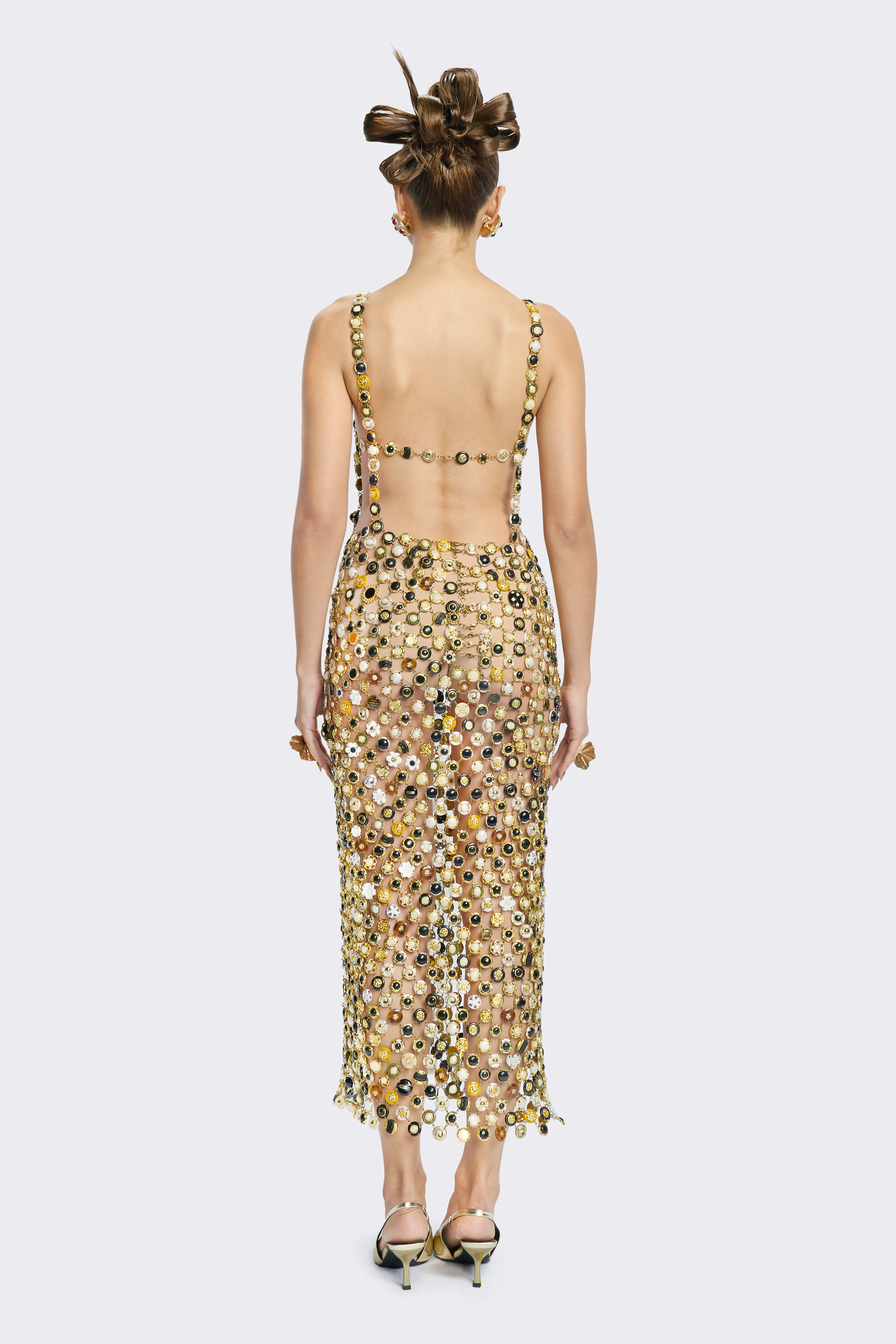 Button Open-Back Dress