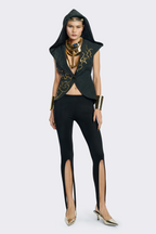 Hooded Sleeveless Jacket