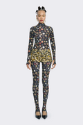 Long-Sleeve Button-Print Bodysuit