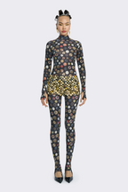 Long-Sleeve Button-Print Bodysuit