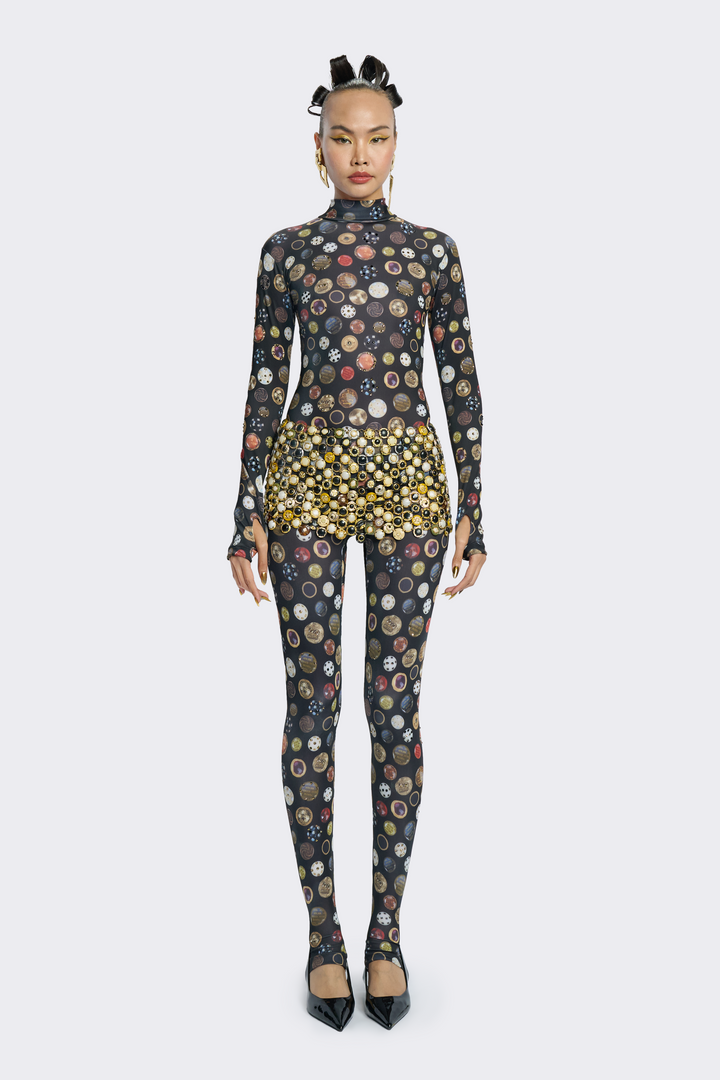 Pichita Long-Sleeve Button-Print Bodysuit – Atelier Pichita