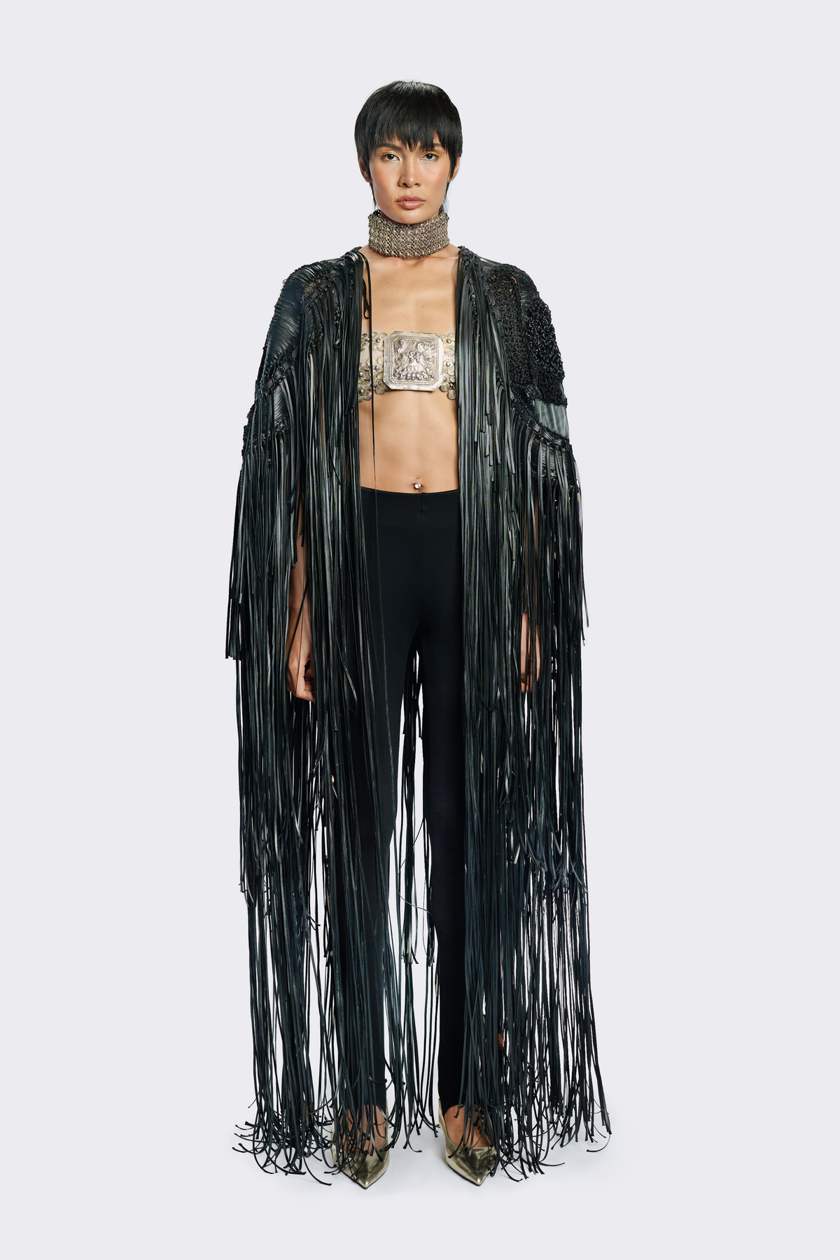 Leather Fringe Coat