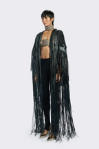 Leather Fringe Coat