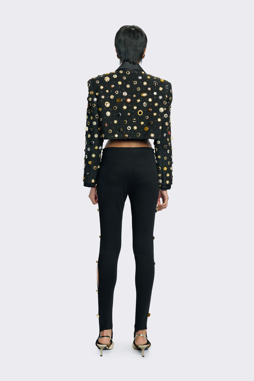 Embellished Crepe Cropped Jacket
