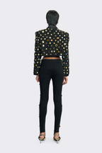 Embellished Crepe Cropped Jacket