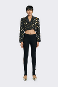 Embellished Crepe Cropped Jacket