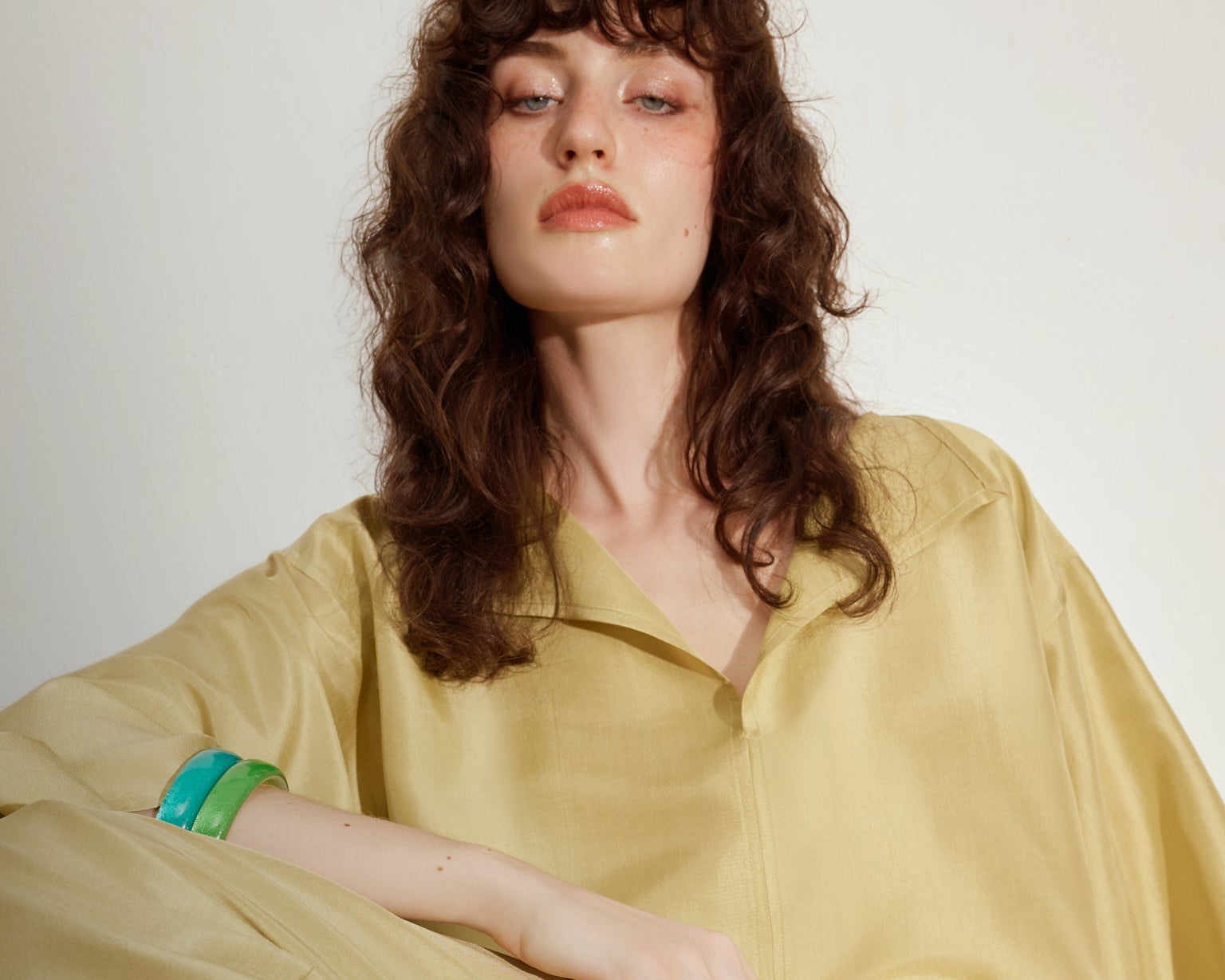 Lemon-Hued Thai Silk Blouse