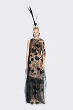 One-Shoulder Beaded Tulle Dress
