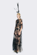 One-Shoulder Beaded Tulle Dress